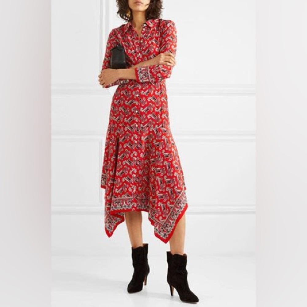 Veronica Beard Willamette Silk Button Down Dress